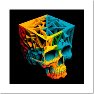 Cube Skull Posters and Art